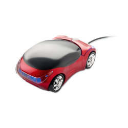 Мышь в форме авто (красный)