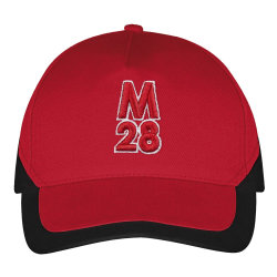 Бейсболка М28, черная с красным