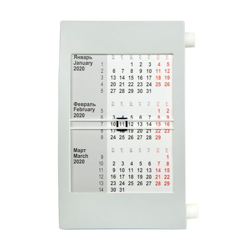 Календарь настольный, календарная сетка на 2023 - 2024 г.  (белый, серый)