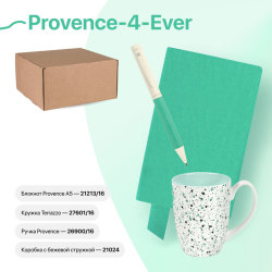 Набор подарочный PROVENCE-4-EVER: бизнес-блокнот, ручка, кружка, коробка, стружка, мятный (мятный)