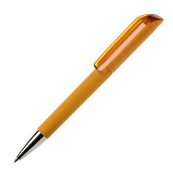Ручка шариковая FLOW, покрытие soft touch (охра)