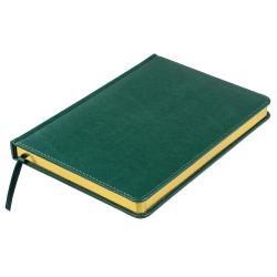 Ежедневник недатированный Joy, А5,  темно-зеленый, белый блок, золотой обрез (темно-зеленый)