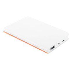 Универсальный аккумулятор "Franki (5000mAh),белый с оранжевым, 7,5х12,1х1,1см (белый, оранжевый)