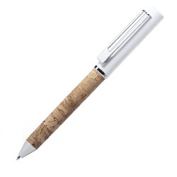 Ручка шариковая SILIAX, белый, натуральная пробка, металл, 13,7 см (белый)