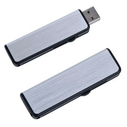 USB flash-карта "Pull" (16Гб) (серебристый, черный)