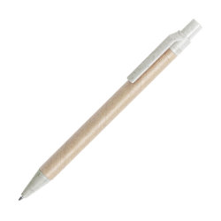 Ручка шариковая DESOK, бежевый, переработанный картон, пшеничная солома, ABS пластик, 13,7 см (бежевый)
